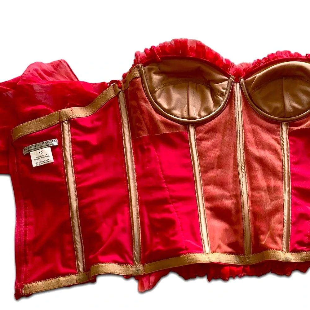Vintage Y2K Alberto Makali 100% Silk Bustier Archive Couture Corset Lingerie Top - Picture 7 of 16